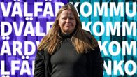 Porträtt på reporter Jenna Emtö, med grafisk bakgrund. Texten "Välfärd" och "Kommun" syns i bakgrunden.