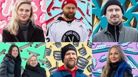 Ett kollage med sju ansikten mot olika färgglada bakgrunder.