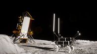 Taiteilijan näkemys Nokian Lunar Surface Communication System -järjestelmästä.