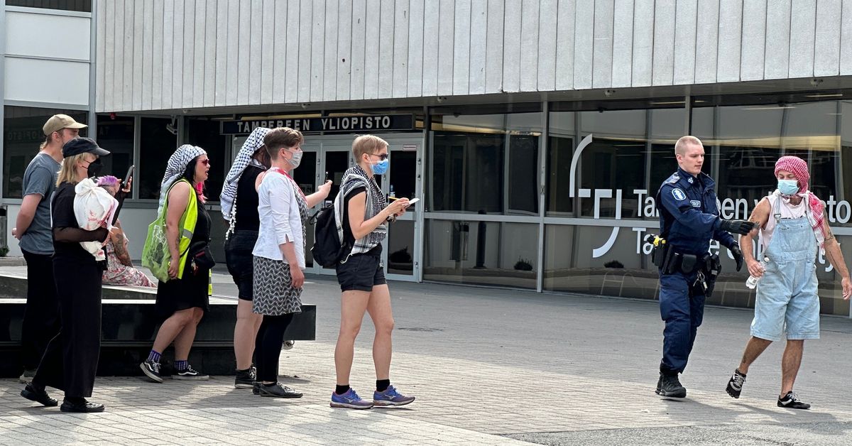Police clear pro-Palestine protest at Tampere university
