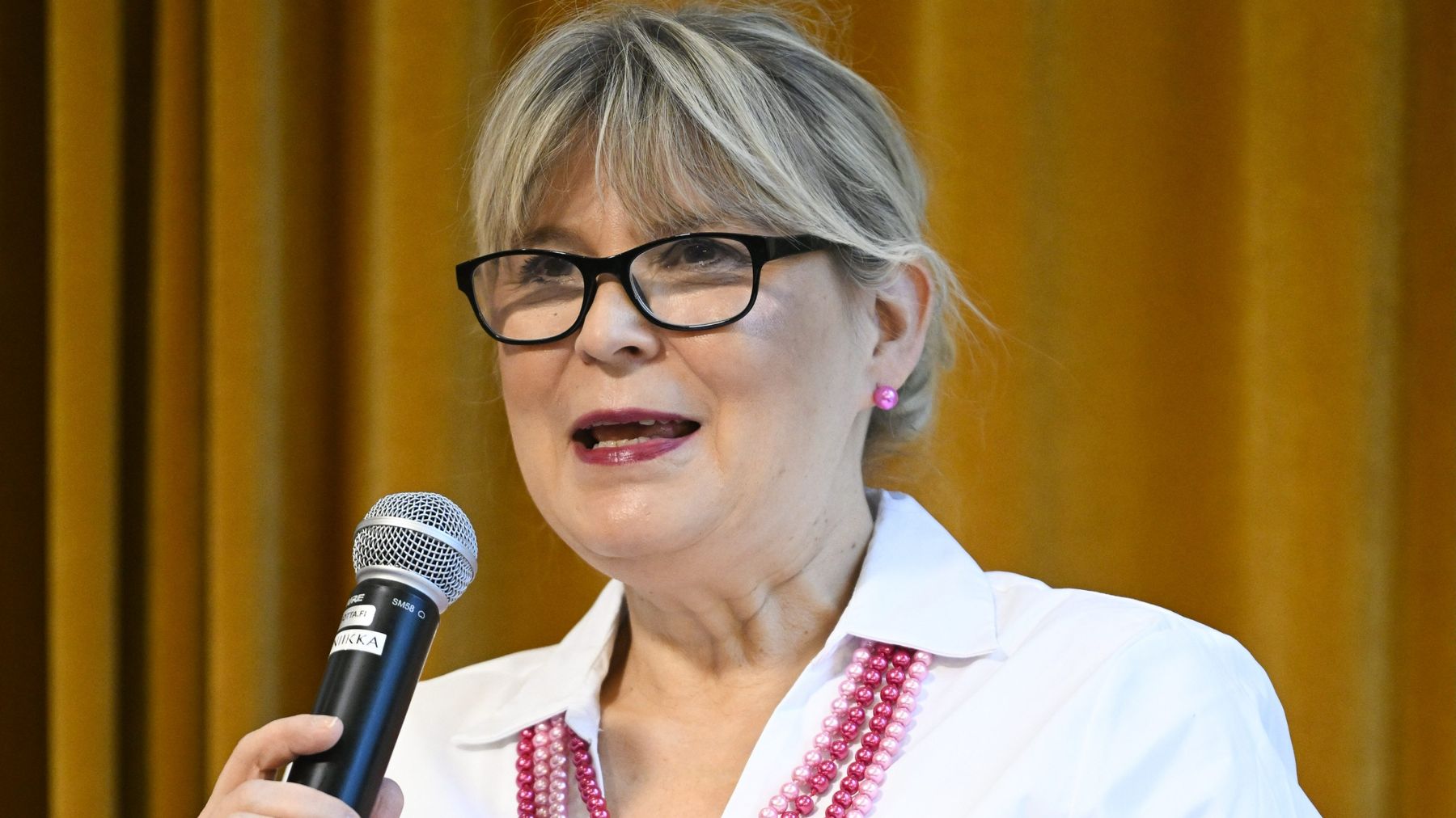 Opetus- ja kulttuuriministeriön liikunnan vastuualueen johtaja Tiina Kivisaari puhumassa opetus- ja kulttuuriministeriön (OKM) ja Urheilugaalan yhteisessä Liikunnan ja urheilun päivässä Helsingissä.