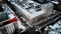 Ilmakuva Hämeenkatu 24:ssä Lahdessa sijaitsevasta kerrostalosta.