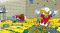 Joakim von Anka badar i sina pengar.