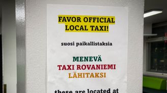 Lappu jossa pyydetään suosimaan paikallista taksia.
