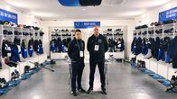 Viron U20-maajoukkueen päävalmentaja Simo Luukkainen ja manageri Jüri Rooba.