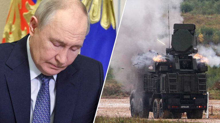 Kuvasarja: Venäjän presidentti Vladimir Putin ja Pantsir-C1-ilmatorjunta-ase.