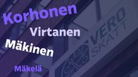Sukunimiä, joiden taustalla on violettiin häivytetty Verotoimiston kyltti.