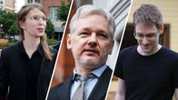 Chelsea Manning, Julian Assange ja Edward Snowden kombokuvassa.