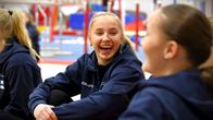 Kaia Tanskanen ler på landslagsläger.