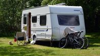 Husvagn på campingplatsen i Kokon i Borgå