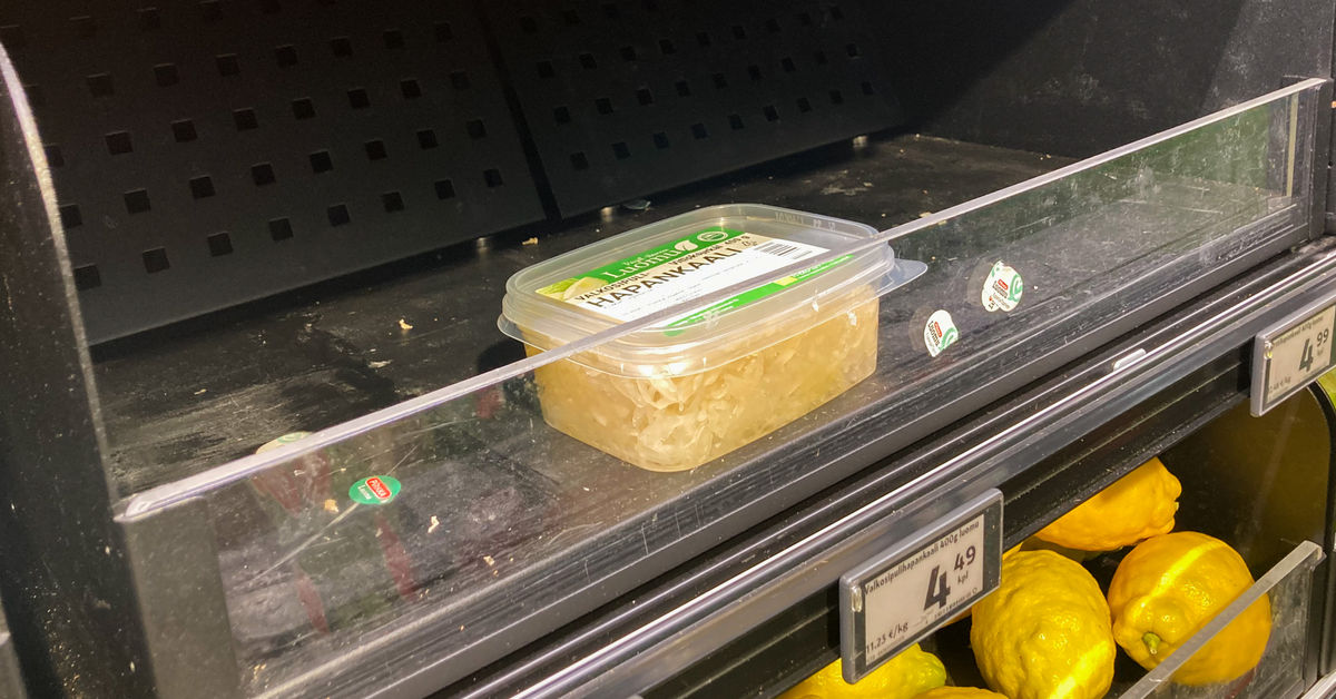 Sometrendi tyhjensi hapankaalihyllyt