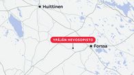 Kartta joka näyttää Ypäjän Hevosopiston sijainnin. Hevosopisto sijaitsee Forssasta länteen.