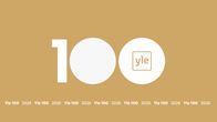 Kulta-valkoinen kuva, jossa on Yle 100 -logo.