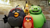 Kolme animoitua Angry Birds -lintuhahmoa ja yksi possuhahmo katsovat kameraan.
