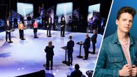 Vasemmalla kuva presidenttiehdokkaista. Oikealla kuva toimittaja Antti Kurrasta.