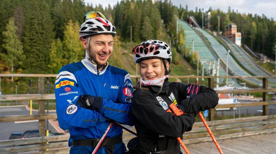 Yhdistetyn urheilijat Ilkka Herola ja Minja Korhonen.