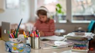 A child doing homework.