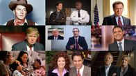Ett collage av bilder av Ronald Reagan, tv-serien Brooklyn nine-nine, West Wing, Donald Trump i Apprentice, John Oliver, Trevor Noah, ur serien Black-isch, ur serien Will & Grace och ur serien House of Cards.