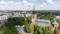 Turun tuomiokirkko ilmakuvassa.