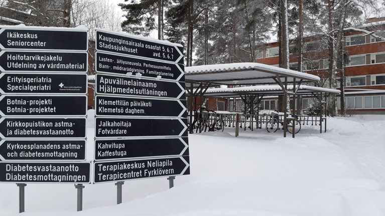 Kaupunginsairaalan osastot kyltti