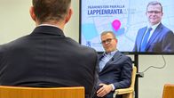 pääministeri Petteri Orpo yleisötilaisuudessa Lappeenrannan kaupunginkirjastossa.