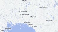 Kartta, jossa näkyvät muun muassa Vitsaniemi, Ylitornio ja Tornio.