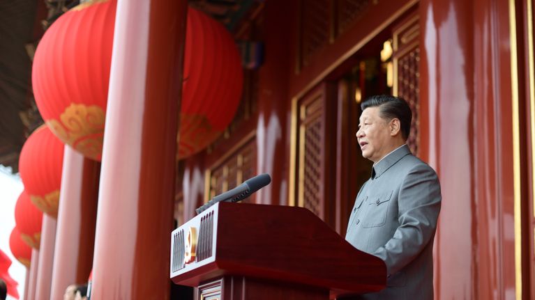 Kiinan kommunistisen puolueen pääsihteeri, presidentti Xi Jinping puhui puolueen satavuotisjuhlissa Pekingissä.