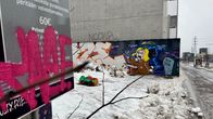 Graffitimaalaus Helsingin Suvilahdessa.