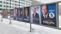 Campaign posters for candidates in the 2024 presidential election.