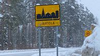 Hartolan taajaman liikennemerkki helmikuussa 2021.