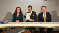 Viestintä- ja liikennemisnisteri Lulu Ranne, Ruotsalainen kollega Andreas Carlson ja Norjalainen valtiosihteeri Jakob Vorren.