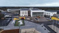 Uudenkaupungin monitoimijatalo Wintteri kuvattuna 27.1.2025 lähes valmiina.
