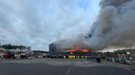 En brand i en avfallsåtervinningsanläggning.