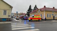 Tulipalo Porin keskustassa.
