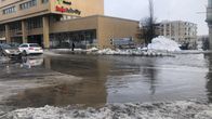 Mikkelin keskustassa lainehti sulamisvesi.
