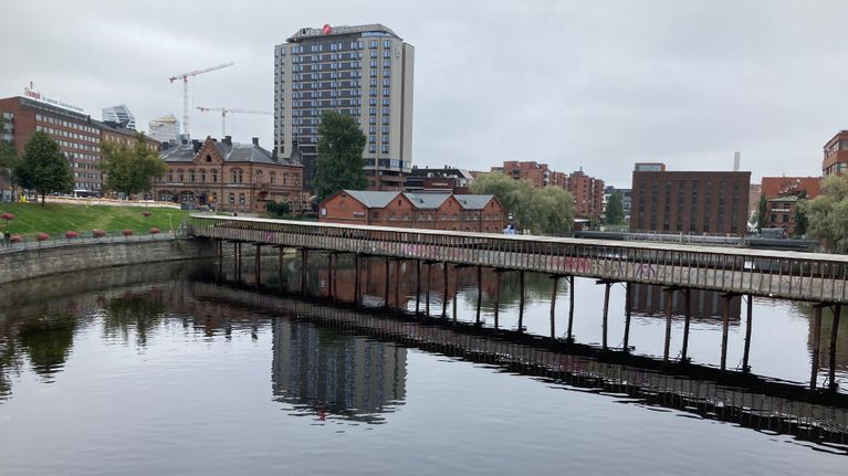 Tammerkosken ylittävä väliaikainen puusilta