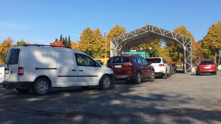 Drive-in koronatestausta Vaasassa 29.9.2021