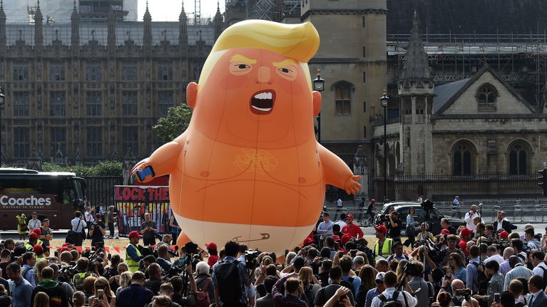"The Donald Trump Baby Blimp", Donald Trump vaipoissa -ilmapallo.