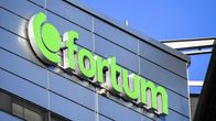 Fortum's logo on a building. 