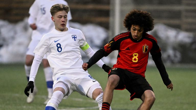 Matias Siltanen i U17-landslaget mot Belgien.