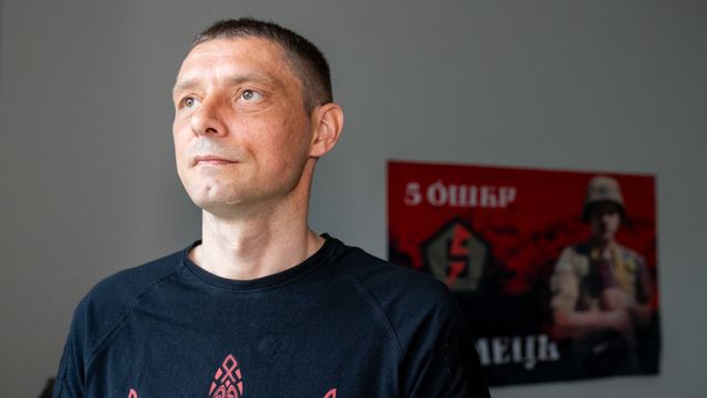 Volodymyr Gets Ukranialainen sotilas kuvattu Espoossa vastanottokeskuksessa 27-05.2026.