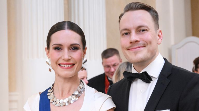 Sanna Marin and Markus Räikkönen at the Independence Day reception.