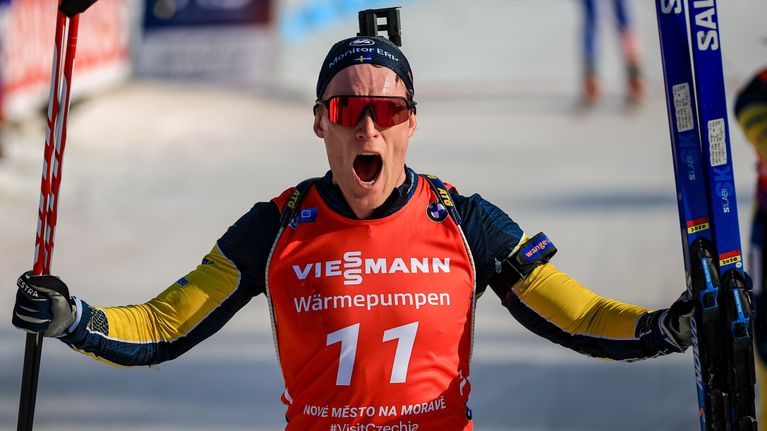 Sebastian Samuelsson jublar.