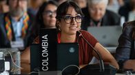 Kolumbian edustaja COP-30-ilmastokokouksessa Brasiliassa.