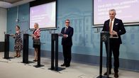 Sari Essayah, Riikka Purra, Petteri Orpo ja Anders Adlercreutz.