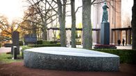 Martti Ahtisaari's grave memorial at Hietaniemi cemetery.