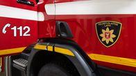 Paloautossa 112 ja Pelastuslaitos Lappi merkinnät.