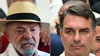 Ett kollage med bilder på de brasilianska politikerna Luiz Inácio Lula da Silva och Flávio Bolsonaro.