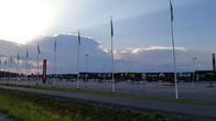 Seinäjoen Ideapark kesäillalla ukkospilvien lähestyessä.