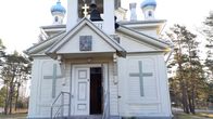 Hangö ortodoxa kyrka, en vit byggnad på Täktomvägen.